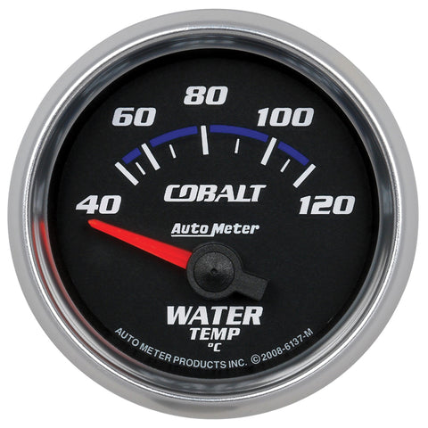 Autometer Cobalt 52mm Short Sweep Electronic 40-120 Deg C Water Temperature Gauge - 6137-M