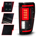 ANZO 21-23 Ford F-150 LED Taillights Seq. Signal w/BLIS Cover - Smoke Blk (For Factory Halogen ONLY) - 311476