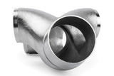 APR Cast T304 Stainless Steel Double Y-Splitter - 76mm to Quad 63.5mm (3in to Quad 2.5in) - EXH0146