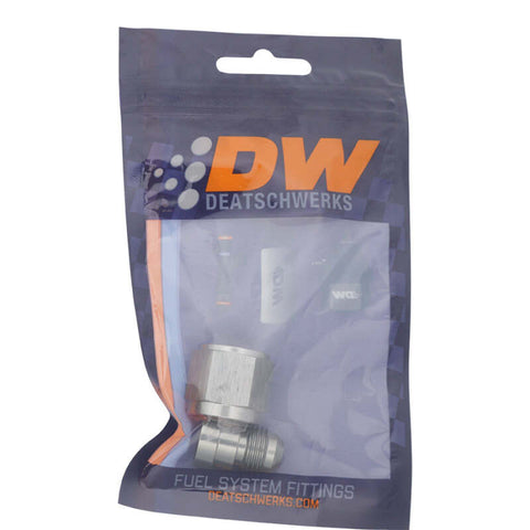 DeatschWerks 8AN Female Flare to 6AN Male Flare Reducer - Anodized DW Titanium - 6-02-0222
