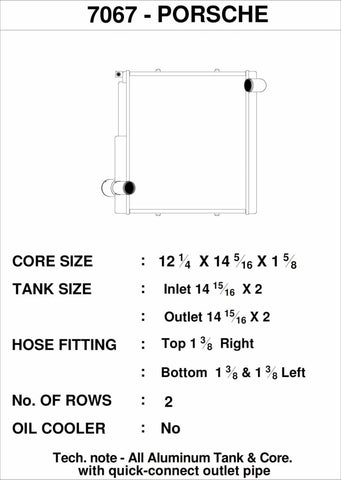 CSF Porsche 911 Carrera (991.1) / Porsche Boxster (981) / Porsche GT4 (991) - Right Side Radiator - 7067