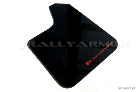 Rally Armor Universal UR Black Mud Flap Red Logo - Pair - MF12-UR-BLK-RD-LRT