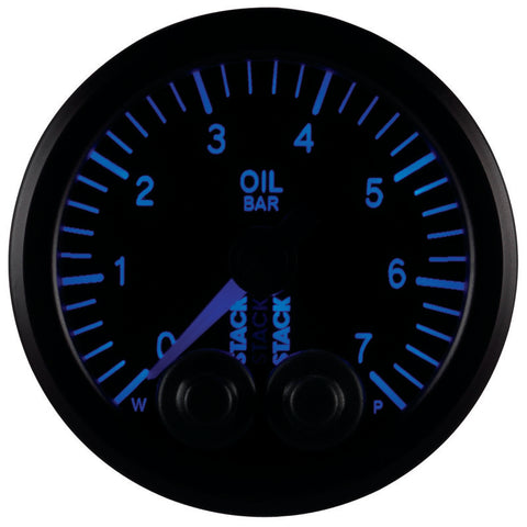 Autometer Stack 52mm 0-7 Bar M10 Male Pro-Control Oil Pressure Gauge - Black - ST3501