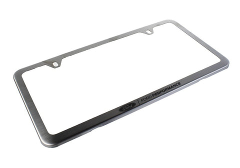 Ford Racing Slim License Plate Frame - Brushed Stainless Steel - M-1828-SSC
