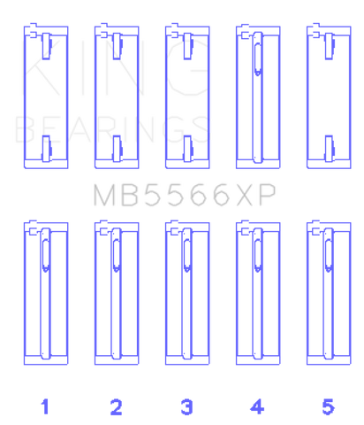 King Audi A4 1.8L AEB (Size STDX) Performance Main Bearing Set - MB5566XPSTDX