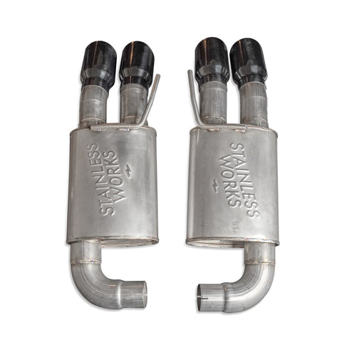Stainless Works 18-21 Mustang GT Axle Back Redline Exhaust - Black Tips - M18ABRB