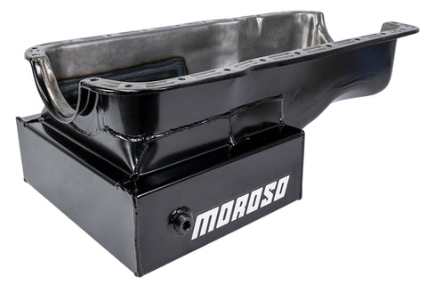 Moroso Ford 351W (w/Front Sump) Kicked Out Road Race Baffled 9qt 8in Steel Oil Pan - 20501