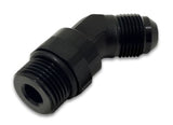 Vibrant -8AN Male to Male -6AN Straight Cut 45 Degree Adapter Fitting - Anodized Black - 16943