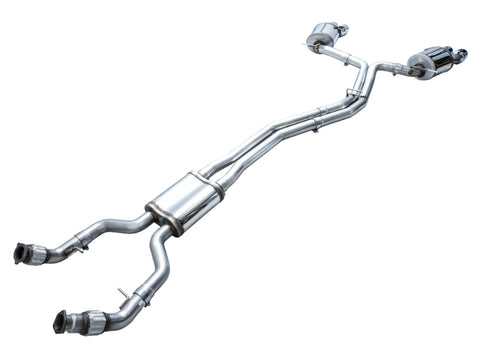 AWE Tuning 19-23 Audi C8 S6/S7 2.9T V6 AWD Touring Edition Exhaust - Chrome Silver Tips - 3015-42103