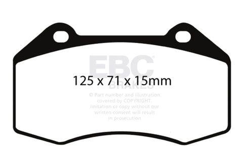 EBC Racing 07-08 Chevrolet Cobalt SS 2.0L Supercharged) RP-X Front Brake Pads - DP81539RPX