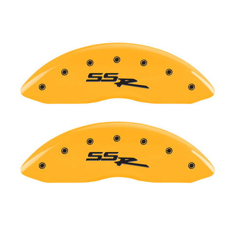 MGP 4 Caliper Covers Engraved Front & Rear Ssr Yellow Finish Black Char 2004 Chevrolet SSR - 14031SSSRYL