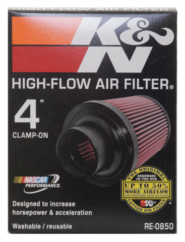 K&N Universal Air Filter (4in. Flange / 6in. Base OD / 4-5/8in. Top OD / 6in. Height) - RE-0850