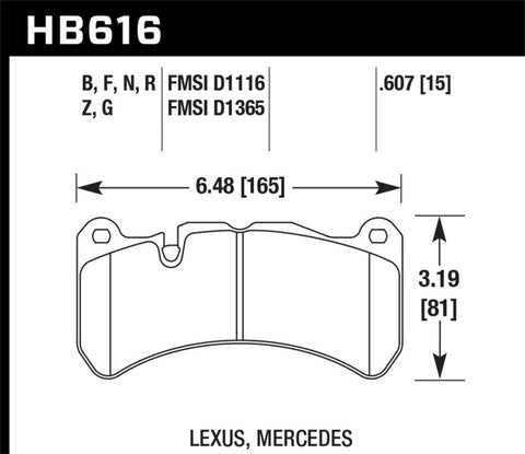 Hawk 05-06 Mercedes-Benz CLK55 AMG ER-1 Front Brake Pads (For Brembo Calipers) - HB616D.607