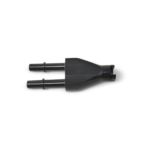 Russell Adapter Y-Block 3/8in Sae Quick Disconnect Female To 2X 3/8in Sae Qd Male Blk Anodized - 644163