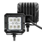 Go Rhino Xplor Bright Series Cube LED Flood Light Kit (Surface/Threaded Stud Mount) 3x3 - Blk (Pair) - 751803023FCS