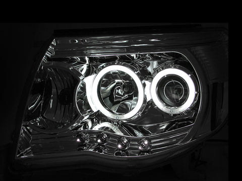 ANZO 2005-2011 Toyota Tacoma Projector Headlights w/ Halos Chrome - 121281