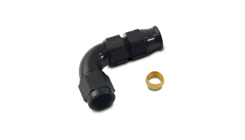 Vibrant 3/8In Tube to -6AN Female 90 Degree Union Adapter Fitting w/ Olive Inserts - 16566