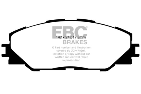 EBC 06-08 Toyota RAV 4 2.4 (3rd Row Seats) Greenstuff Front Brake Pads - DP61792