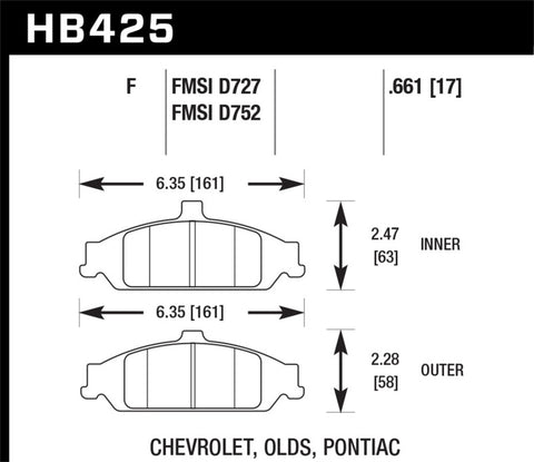 Hawk HPS Street Brake Pads - HB425F.661