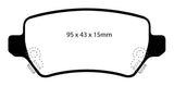 EBC 08-09 Saturn Astra 1.8 Yellowstuff Rear Brake Pads - DP41447R