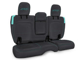 PRP Jeep Wrangler JL Rear Bench CoversU - 4 door with Armrest - Black/Teal - B044-09