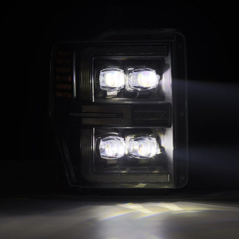 AlphaRex 08-10 Ford F250-550 NOVA-Series LED Projector Headlights Black w/Activ Light/Seq Signal - 880310