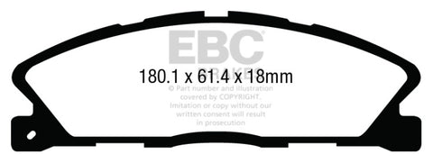 EBC 13+ Ford Taurus 3.5 Twin Turbo SHO Yellowstuff Front Brake Pads - DP43019R