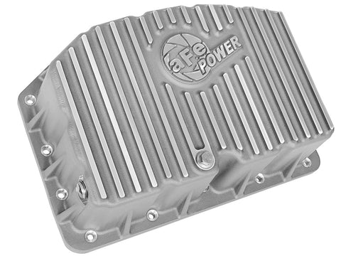 aFe Street Series Engine Oil Pan Raw w/ Machined Fins; 11-17 Ford Powerstroke V8-6.7L (td) - 46-70320