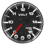 Autometer Spek-Pro Gauge Voltmeter 2 1/16in 16V Stepper Motor W/Peak & Warn Blk/Chrm - P344318