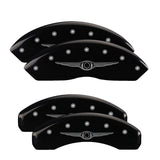 MGP 4 Caliper Covers Engraved Front & Rear Style 1/Chrysler Wing Black finish silver ch - 32021SCW1BK
