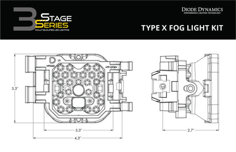 Diode Dynamics SS3 Sport Type X Kit ABL - Yellow SAE Fog - DD7131
