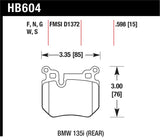 Hawk BMW 135i DTC-60 Race Rear Brake Pads - HB604G.598