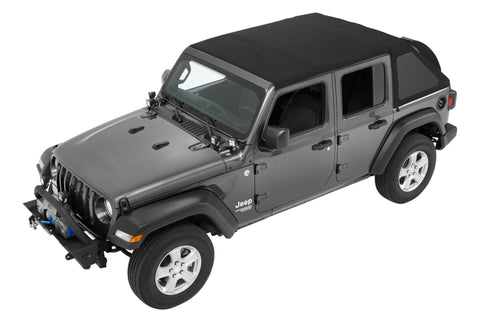 Bestop 18-26 Jeep Wrangler JL 4-Door Trektop (Premium Black Twill) - 56863-17