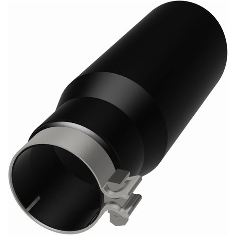 MagnaFlow Tip Stainless Black Coated Single Wall Round Single Outlet 5in Dia 3.5in Inlet 14.5in L - 35237