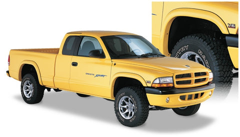 Bushwacker 97-04 Dodge Dakota Fleetside Extend-A-Fender Style Flares 4pc - Black - 51905-02