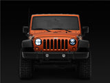 Raxiom 97-18 Jeep Wrangler TJ/JK Axial Series LED Headlights- Black Housing (Clear Lens) - J108039