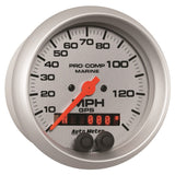 Autometer Marine Silver 3-3/8in. 140MPH GPS Speedometer Gauge - 200638-33