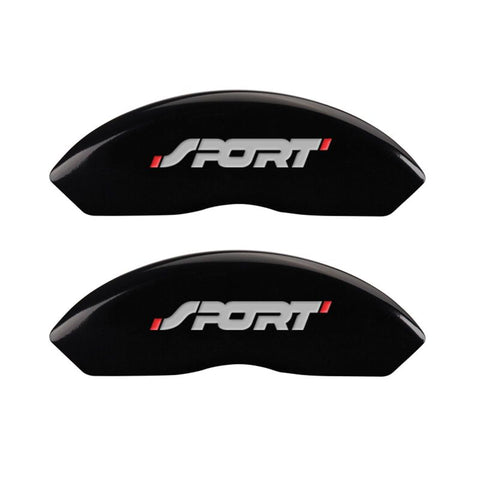 MGP 4 Caliper Covers Engraved Front & Rear No bolts/Sport Black finish silver ch - 10119SSP1BK