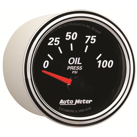 Autometer Designer Black II 52mm 100 PSI Oil Pressure Gauge - 1228
