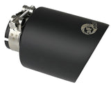 aFe Takeda 304 SS Clamp-On Exhaust Tip 2.5in. Inlet / 4.5in. Outlet / 7in. L - Black - 49T25454-B072