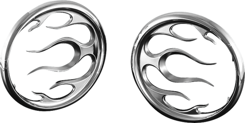 Kuryakyn Flame Speaker Grills Chrome - 3788