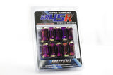 Wheel Mate Muteki HR38 Open End Lug Nuts 12x1.50 Black Chrome / Yellow Ring - HR3806BY