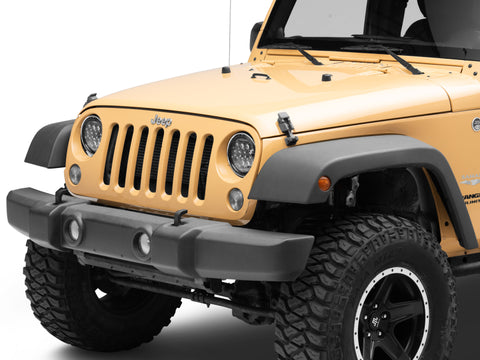 Raxiom 97-18 Jeep Wrangler TJ/JK Axial Series 13-LED Headlights- Black Housing (Clear Lens) - J150093