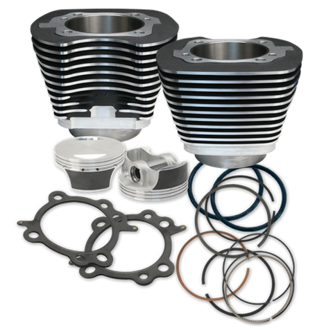S&S Cycle 07-17 BT 106in Big Bore Cylinder Kit - Wrinkle Black - 910-0206