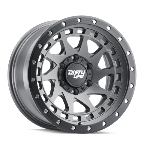 Dirty Life 9311 Enigma Pro 17x9/6x135 BP/-12mm Offset/87.1mm Hub Satin Graphite Wheel - Beadlock - 9311-7936MGT12