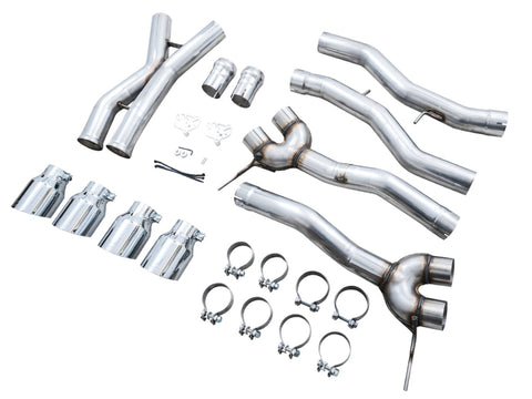 AWE Tuning Track Edition Cat-Back Exhaust for BMW G8X M3/M4 - Chrome Silver Tips - 3020-43482