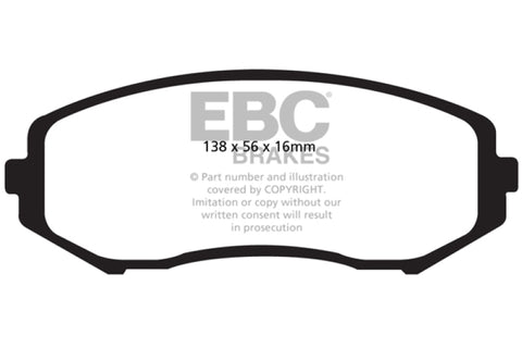 EBC 08+ Suzuki Grand Vitara 2.4 Ultimax2 Front Brake Pads - UD1188