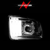 ANZO 05-09 Ford Mustang (w/Factory Halogen HL Only) Projector Headlights w/Light Bar Chrome Housing - 121567