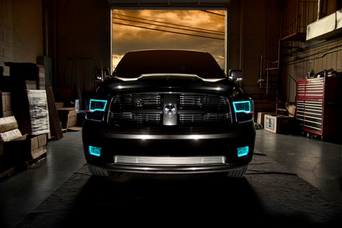 Oracle Lighting 09-18 RAM 1500 Sport Halo Headlights - Blk Housing w/RF Controller - 8906-330