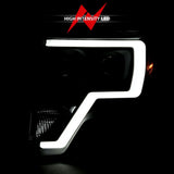 ANZO 2009-2014 Ford F-150 Projector Light Bar H.L Black Amber - 111443